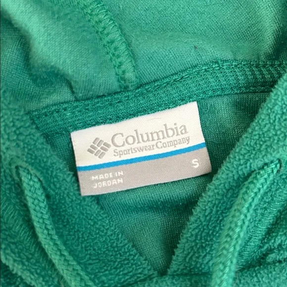 Green Hooded Columbia Sweatshirt - Picture 2 of 4